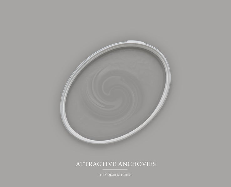 Wandfarbe The Color Kitchen Attractive Anchovies, graues ovales Farbmuster.