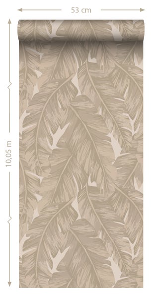 Tapetenrolle mit Blättermuster, 53 cm breit und 10,05 m lang