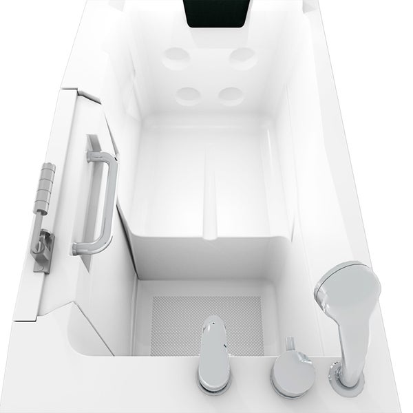 Begehbare Badewanne mit Tür, Einstiegshilfe, Duschkopf und Massagedüsen