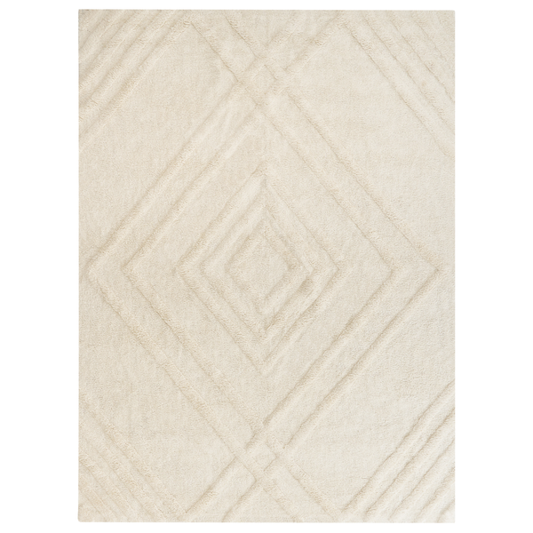 Rechteckiger Teppich mit Rautenmuster aus weichem Material