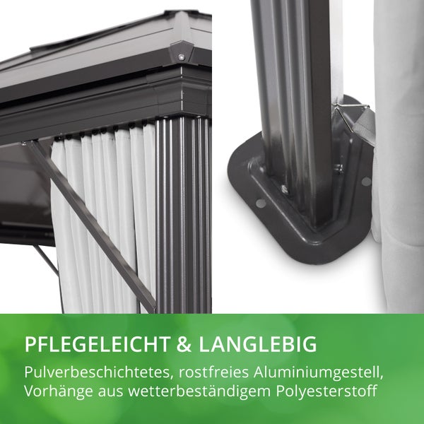 Profi-Pavillon 365 x 300 x 270 cm, mit Seitenteilen, anthrazit, lichtgrau