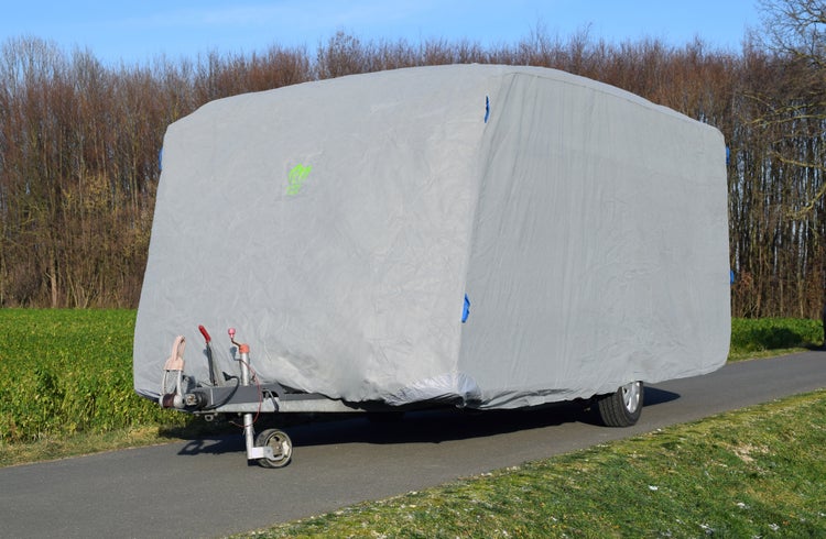 GreenYard® Abdeckplane für Wohnwagen oder Wohnmobile Größe XXL 730 x 250 x 220 cm