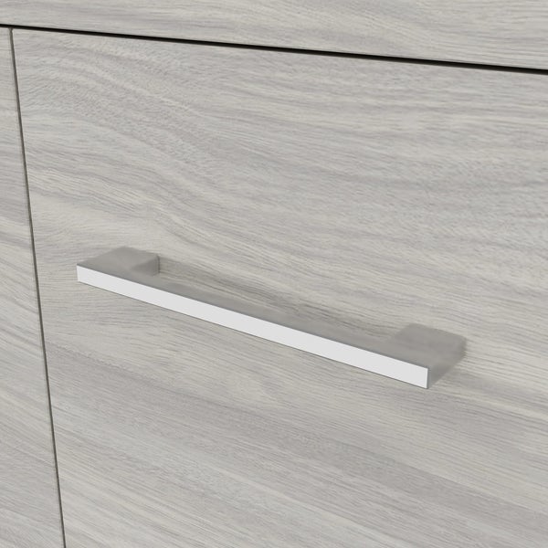 55 cm Möbelset für das Badezimmer, in Holzoptik Eiche grau | Rimini