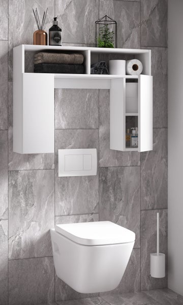 Holz Wandregal Überbau WC Bad Regal Tinol S