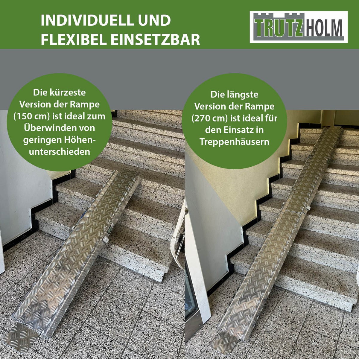 TRUTZHOLM Treppenrampe Auffahrschiene klappbar 240 cm 50kg Tragkraft TRUTZHOLM Treppenrampe Auffahrschiene klappbar 240 cm 50kg Tragkraft