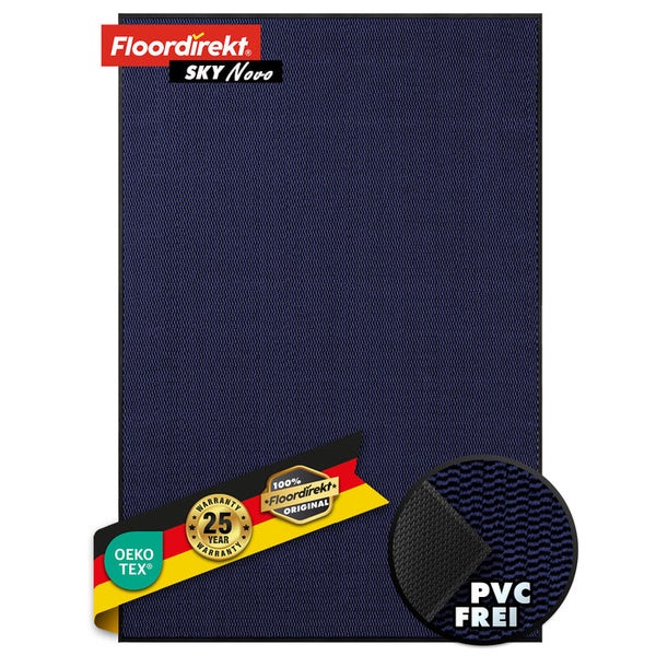 FLOORDIREKT Schmutzfangmatte - SKY Novo - PVC-frei - Extra Halt & Langlebigkeit - Blau - 40 x 60 cm