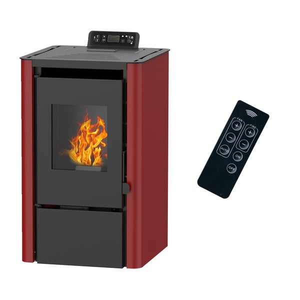 Luft- Pelletofen Anita 7,6 kW Sannover bordeaux