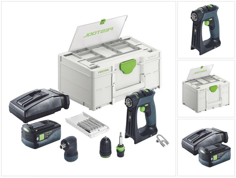 Festool CXS 18-Basic-Set Akku Bohrschrauber 18 V 40 Nm Brushless + 1x Akku 5,0 Ah + Ladegerät + Systainer