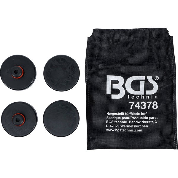Schwarze Textiltasche mit BGS technic Logo und Modellnummer 74378.