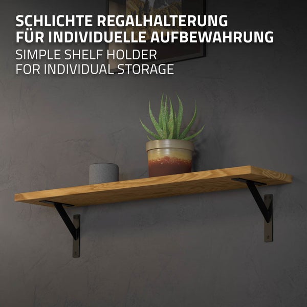 ML-Design 2 Stück Regalhalterung 180x180 mm, Schwarz, Aluminium, Schwebende Regalhalterungen, Regalwinkel, Wandhalterung für Regalbrett, Regalträger für Wandmontage, Wandregal Wandkonsole Regalstütze