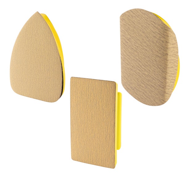 Handschleifblock 3er Set aus PU-Schaumstoff mit Klett-Schleifmittel