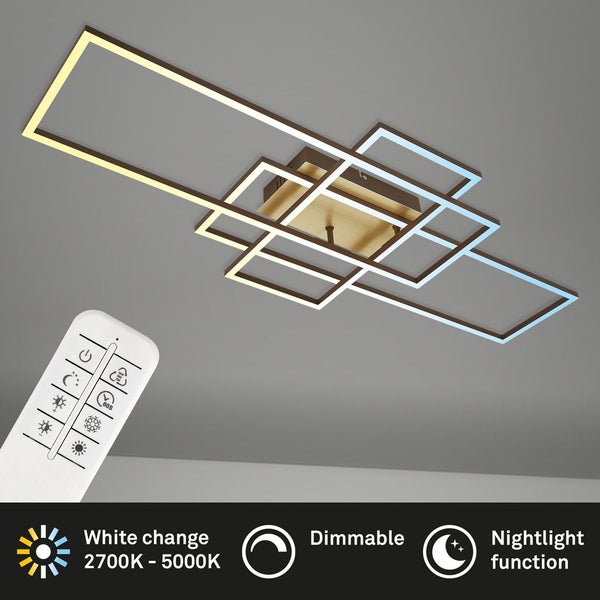LED Deckenleuchte Fernbedienung CCT Nachtlicht schwenkbar 51W gold Briloner