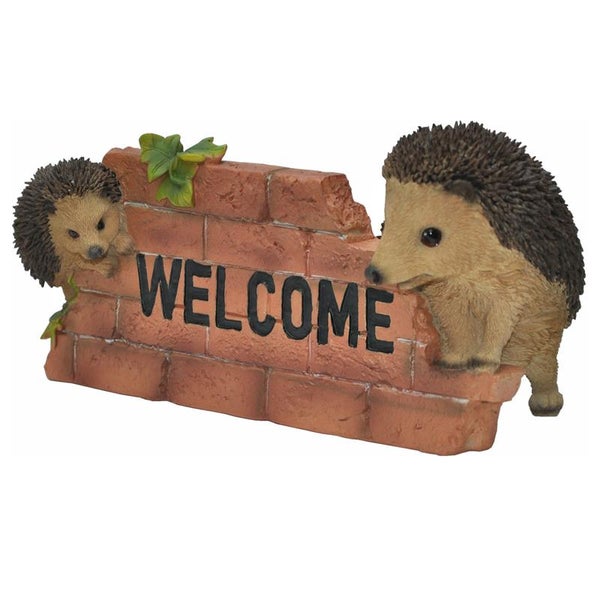 Gartenfigur Dekofigur Igel Willkommen