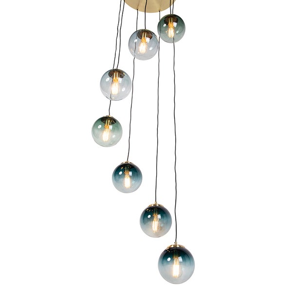 Hängelampe mit sieben Glaskugeln