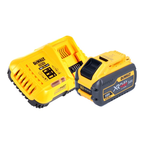 Dewalt Schnellladegerät mit einem 18 Volt und 54 Volt Flexvolt Lithium Ionen Akku