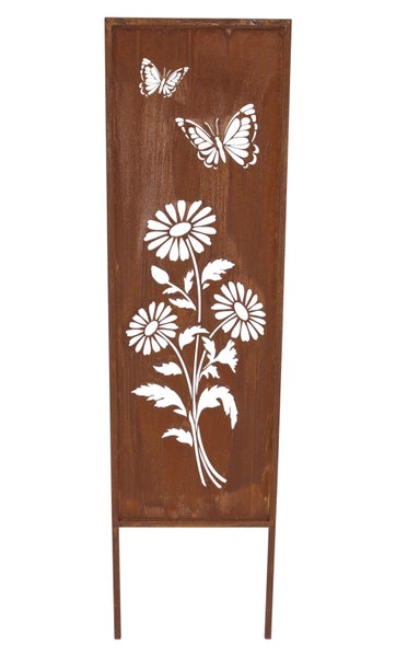 FRANK FLECHTWAREN | Gartenschild Sommerwiese, METALL, 31 x 1 x 117 cm