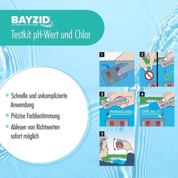 Bayzid Pool Test-Kit zur Analyse von pH-Wert und Chlorgehalt