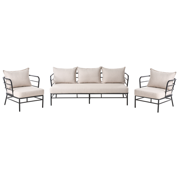 Gartensofa Set 5-Sitzer PONZONE Metall Hellbeige