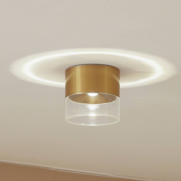 Lindby LED Deckenleuchte Dalila (Modern) in Gold / Messing aus Aluminium (1 flammig, ) - Lampe Deckenlampe Wohnzimmerleuchte