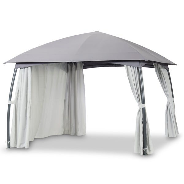 Pavillon Milena 330 x 330 x 270 cm, mit Seitenteilen, lichtgrau