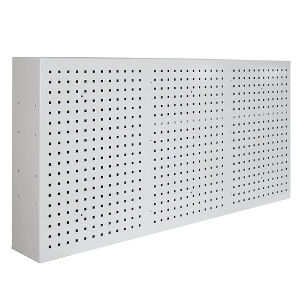 PROREGAL Werkzeugwandschrank mit 3 Türen 4 Fachboden HxBxT 75 x 150 x 20 cm Lichtgrau Blau