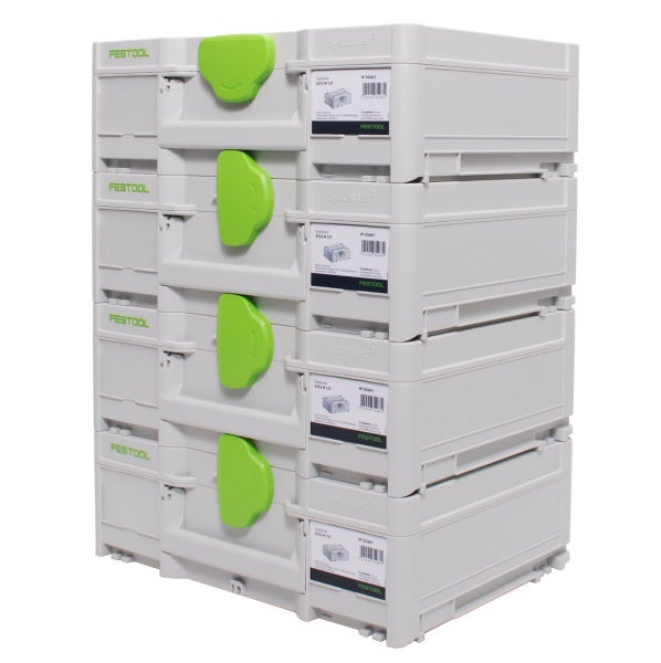 Festool Systainer Set 4x SYS3 M 137 ( 4x 204841 ) 10,4 Liter 396x296x137mm Werkzeugkoffer koppelbar