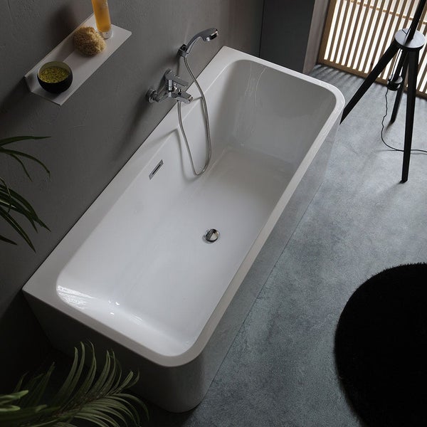 Rechteckige Badewanne glänzend weiß | Dorotea