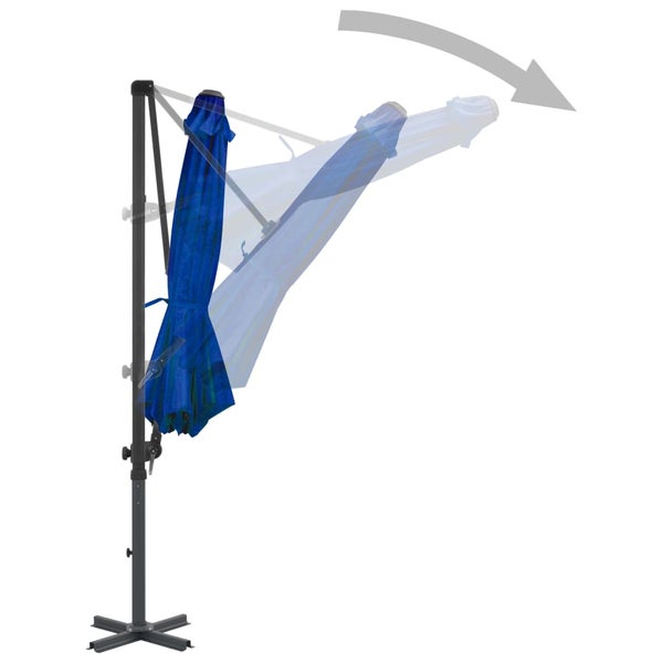 Ampelschirm mit Aluminium-Mast 300 cm Azurblau