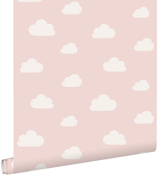 ESTAhome Tapete kleine Wolken Hellrosa - 53 cm x 10.05 m - 139562