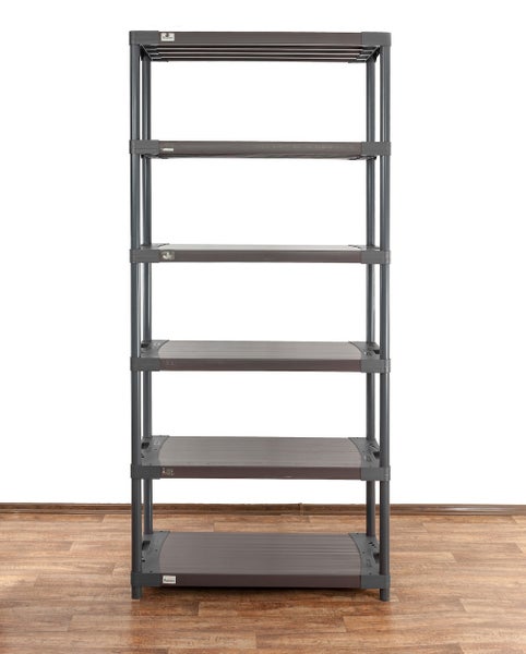 PROREGAL Kunststoffregal Grey Bear Extra-Tall HxBxT 220 x 80 x 46 cm Fachlast 120 kg Grau