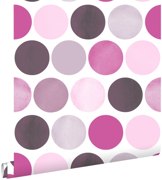 ESTAhome Tapete große Punkte Violett - 53 cm x 10.05 m - 138860