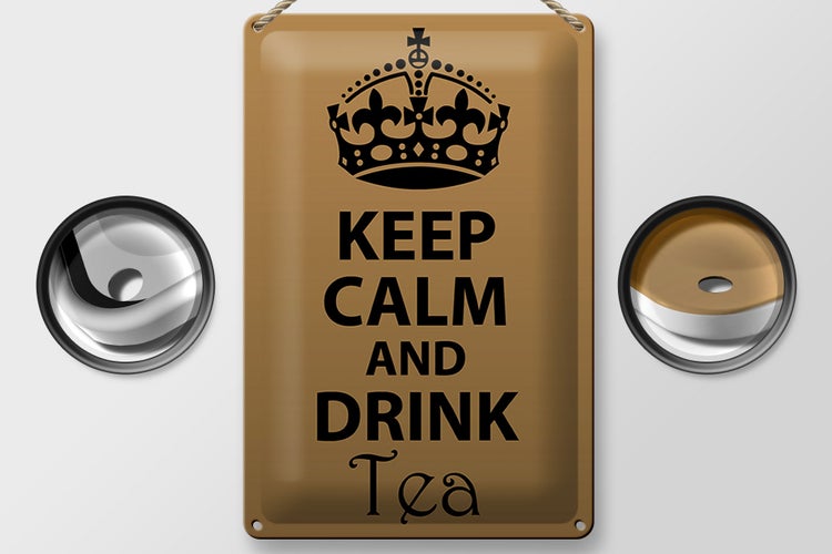 Blechschild Spruch 20x30cm Keep Calm and drink tea