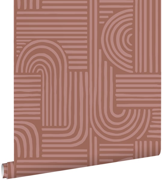 ESTAhome Tapete 3D-Muster Terrakottarosa - 50 x 900 cm - 131490