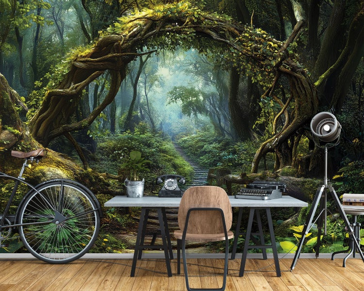 Fototapete 3D Effekt Wald Natur Wohnzimmer Vlies Tapete 350x250 cm
