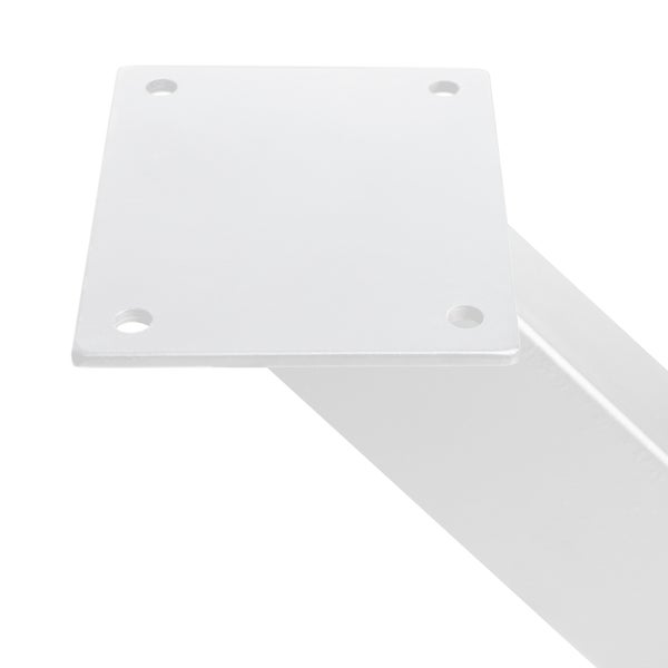 Winkelverbinder aus Metall mit quadratischer Montageplatte und vier Schraublöchern zur stabilen Befestigung