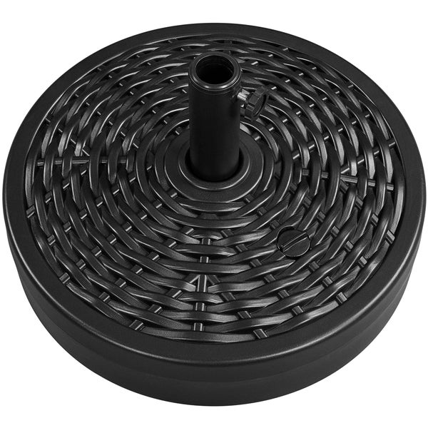 Runder Schirmständer aus Kunststoff mit Rattanmuster