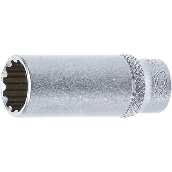 BGS Steckschlüssel-Einsatz Gear Lock tief Antrieb Innenvierkant 6,3 mm (1/4) SW 13 mm - 10163