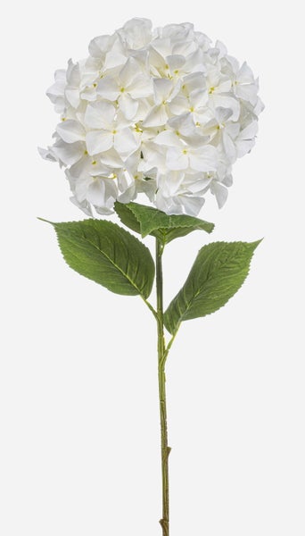 Künstlicher Magnolienzweig mit grünen und braunen Blättern.