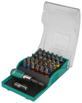 Heller Universal Bitset in Kunststoffbox mit verschiedenen Schrauberbits und Bithalter
