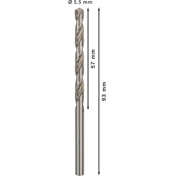 Bosch PRO Metal HSS-G Spiralbohrer 5,5 x 57 x 93 mm - 2608595064
