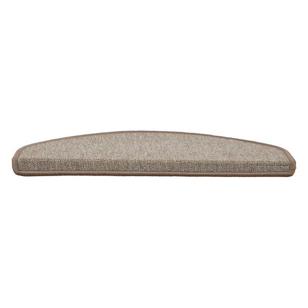 FLOORDIREKT Stufenmatte London - mit Umkettelung - Beige - Halbrund - 23,5 x 65 cm