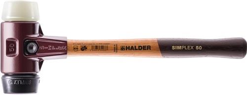 Halder SIMPLEX-Schonhammer mit Stahlgussgehäuse und Holzstiel Ø 60 mm Gummikoposition / Nylon - 3028.060