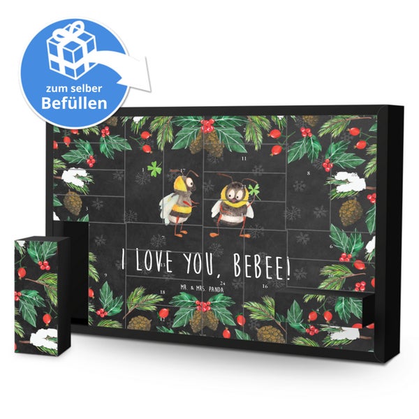 Mr. & Mrs. Panda Befüllbarer Adventskalender Bienen Paar - Schwarz