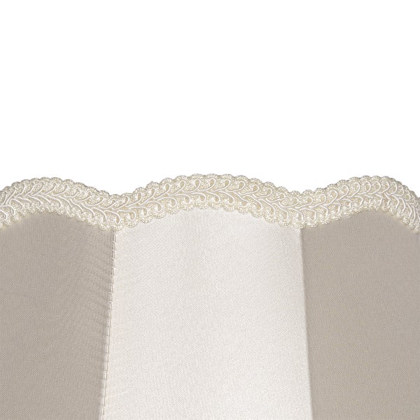 Detail einer Lampenschirmoberseite mit dekorativer Borte