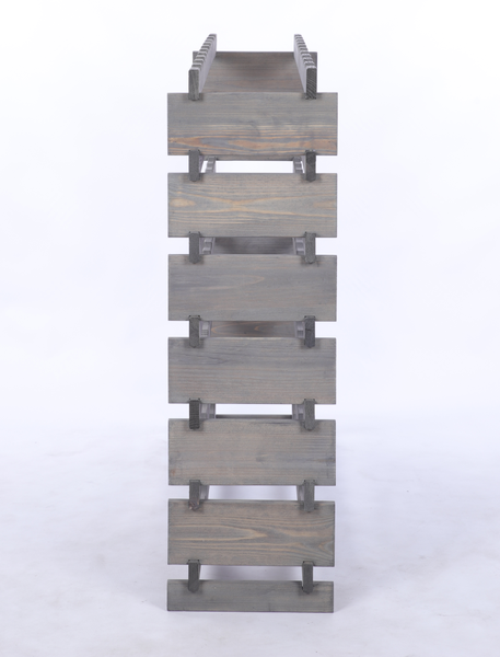 Weinregal VINOTECA FLEX PRO HxBxT 93x103x28cm 70 Flaschen auf 7 Ebene Massives Kiefernholz Grau