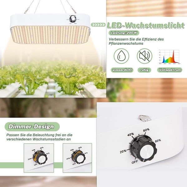 ZRBDDEF Growzelt Komplettset,mit Abluft Aktivkohlefilter,Hydroponics Growing Tent Set Belüftungssystem,Anzucht Gemüse Kräuter 80 * 80 * 180cm