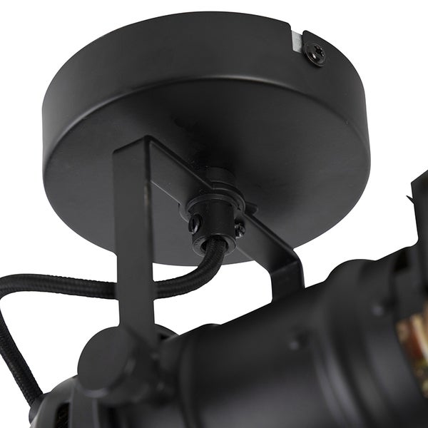 Detailaufnahme einer schwarzen Deckenleuchte