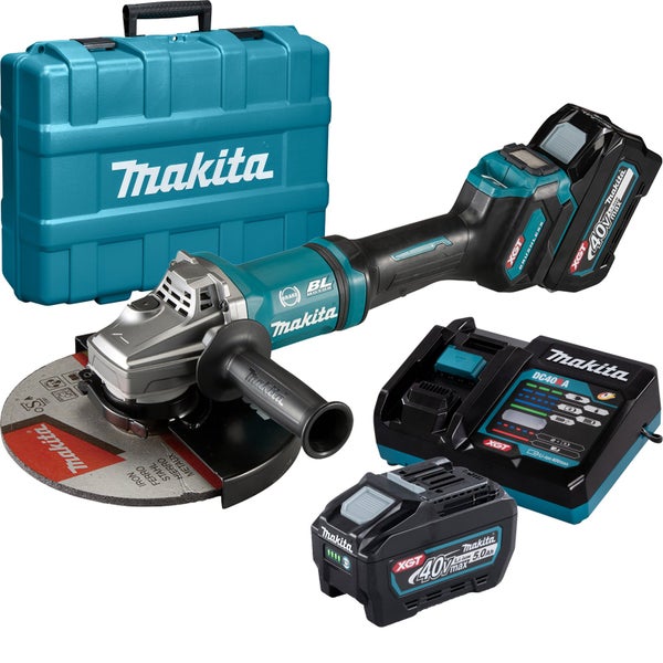 Makita GA038GT201 Akku-Winkelschleifer Ø 230 mm 40 V max. / 2x 5,0 Ah Akku + Ladegerät in Koffer