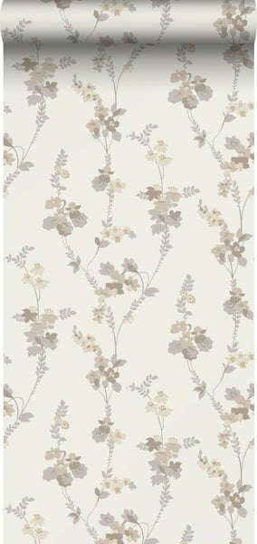 Borastapeter Tapete Blumen Beige - 53 cm x 10.05 m - 660845