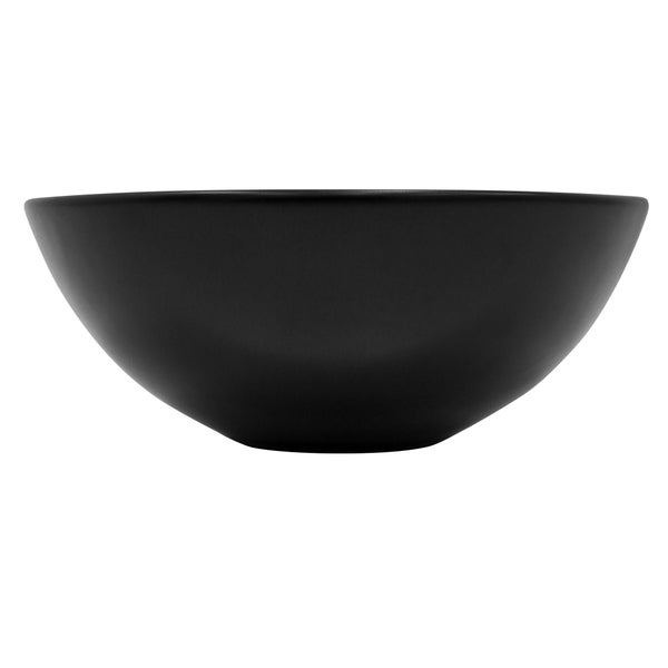 ML-Design Waschbecken aus Keramik in Schwarz matt Ø 280 x 150 mm mit Ablaufgarnitur, Runde Aufsatzwaschbecken, Moderne Waschtisch, Waschschale Waschplatz Handwaschbecken, für Badezimmer / Gäste-WC